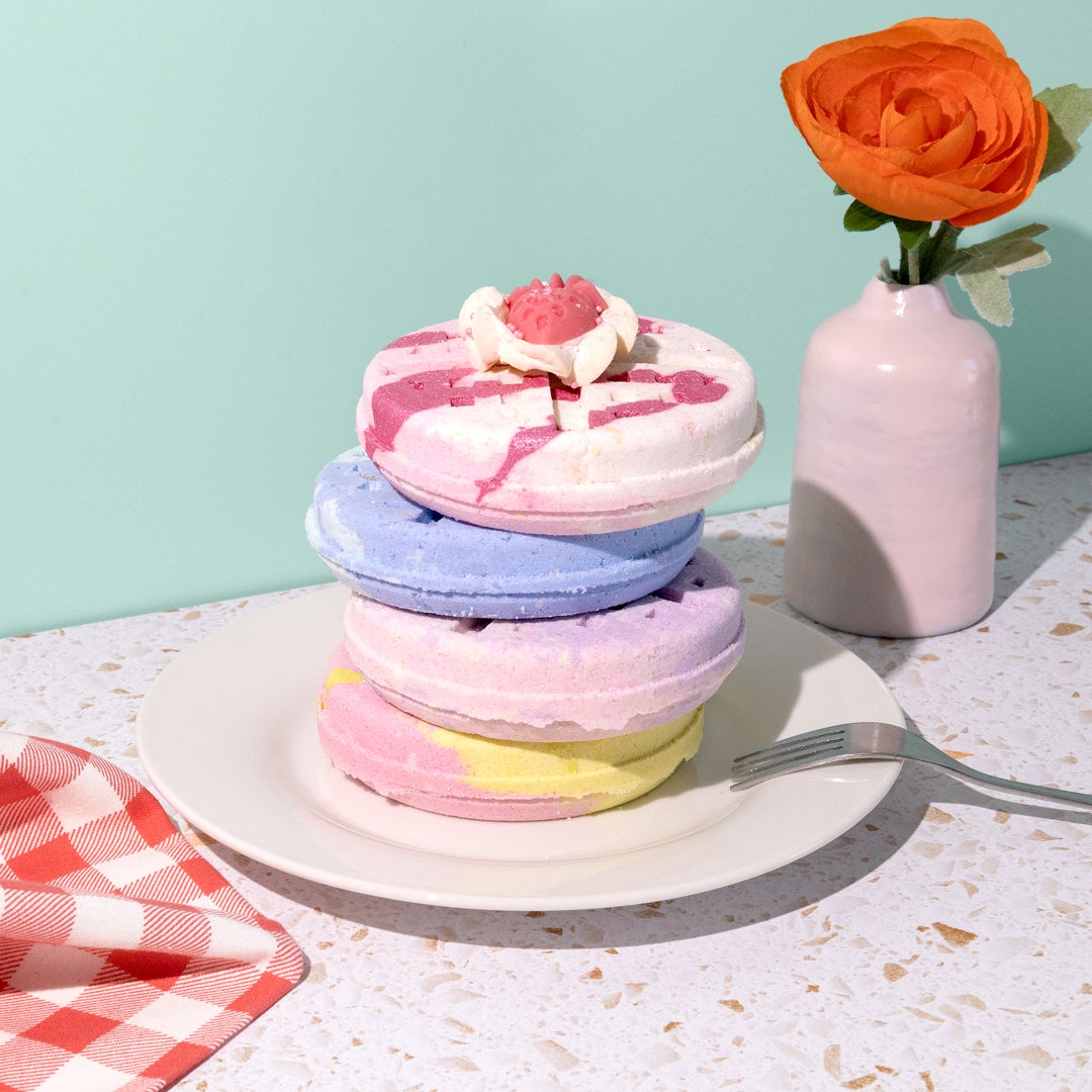 strawberry vanilla waffle bath bomb lifestyle