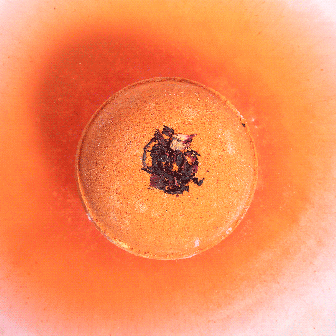 tangerine sunset bath bombs gif