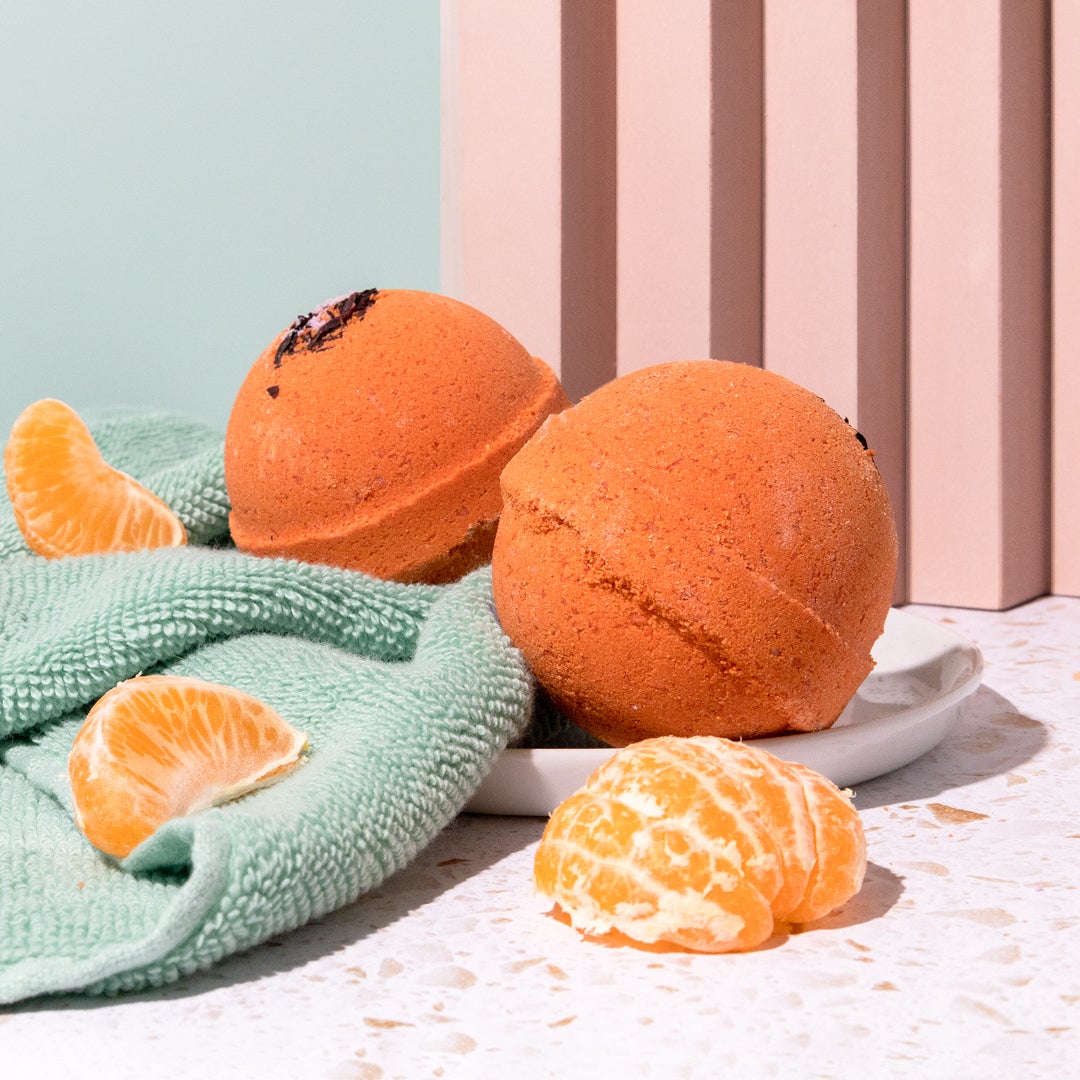 tangerine sunset bath bombs lifestyle
