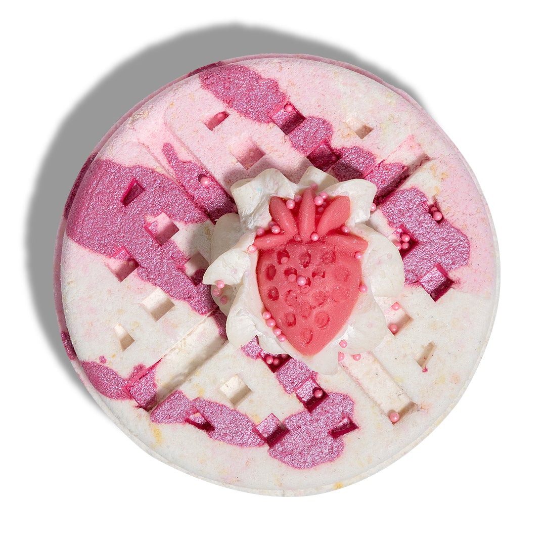 strawberry vanilla waffle bath bombs